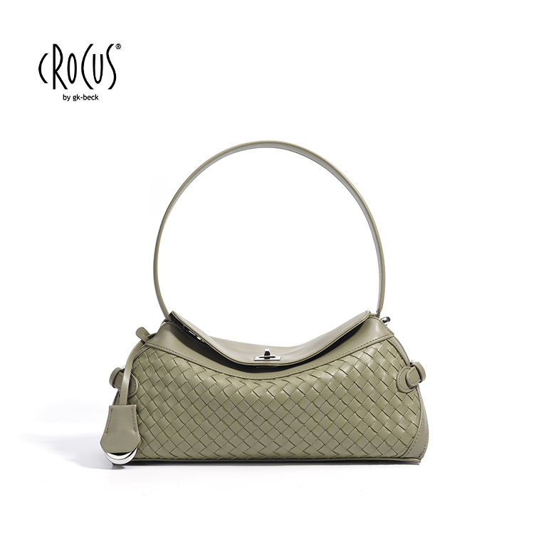    CROCUS真皮法棍编织包